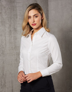 M8100L Women's Self Stripe Long Sleeve Shirt