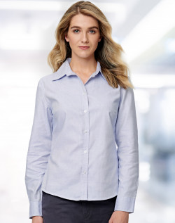 M8922 Ladies’ Dot Contrast Long Sleeve Shirt